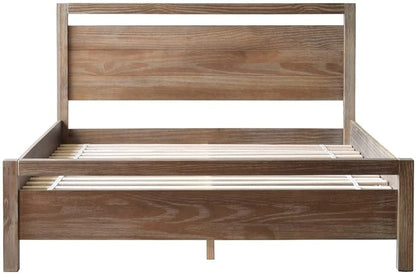 Grain Wood Furniture Loft Queen Size Solid Wood Bed, Brushed White