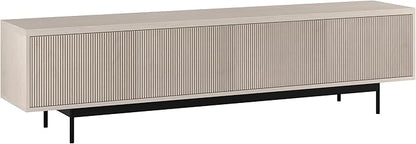 Henn&Hart Rectangular TV Stand for TV's up to 85" in Beech White, for Home, Living Room, Bedroom, Entertainment Room, Office