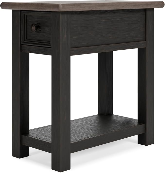 Signature Design by Ashley Tyler Creek Chair Side End Table, Light Brown & Whitewash