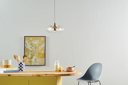 KICHLER Silvarious 3-Light Convertible Pendant, Soft Modern Light with Clear Glass in Polished Nickel, for Hallway, Dining Nook, Bedroom or Kitchen (9.5" x 16.5"), 52700CPZCLR