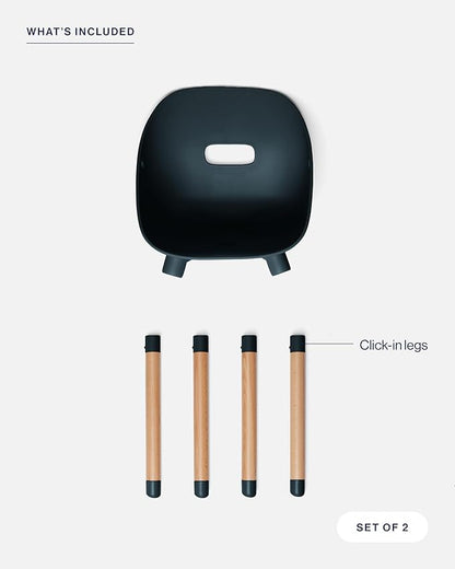 Lalo The Play Kit - Kids Table & Chairs Set with Sustainably Sourced Wood Table & 2 Non-Toxic Bucket Seat Chairs - Safe & Comfortable - Coconut/Licorice