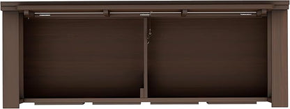 SIMPLIHOME Amherst Entryway Storage Bench - 48 inch Wide Solid Wood Hallway Seat in Natural Aged Brown, Transitional Bench for Entryway or Living Room with Lift-Up Lid and Spacious Storage