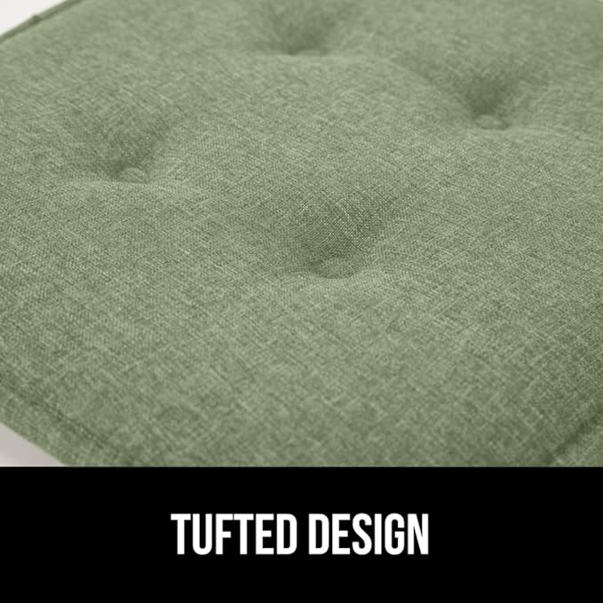 GORILLA GRIP Slip Resistant Tufted Chair Cushions, No Ties Required, Set of 6 Memory Foam Pads for Dining Room, Kitchen Table, Office, Rocking Chairs, Plush Seat Cushion Pad, Home Decor, 16x17, Sage