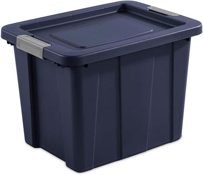 Sterilite 6-Pack Storage Bins with Lids, Heavy Duty Totes, Tuff1, 18 Gallon, Dark Indigo