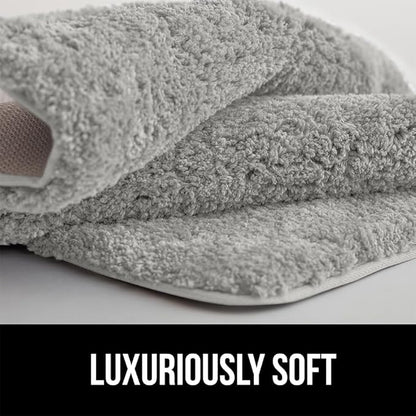 GORILLA GRIP Bathroom Rugs, 60x24, Ultra Soft Absorbent Mat, Thick Plush Bath Rug, Machine Washable, Microfiber Quick Dry, Mats for Shower, Bathtub and Floor, Home Decor Accessories, Light Gray