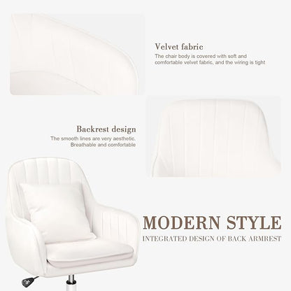 Cute Office Chair Home Computer Chairs Adjustable Task Chairs Modern Office Chair Makeup Chair 360° Swivel Computer Chair Mid Back Chair.