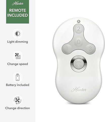 Hunter Fan 52 in Low Profile Brushed Nickel Ceiling Fan with Remote Control (Renewed)