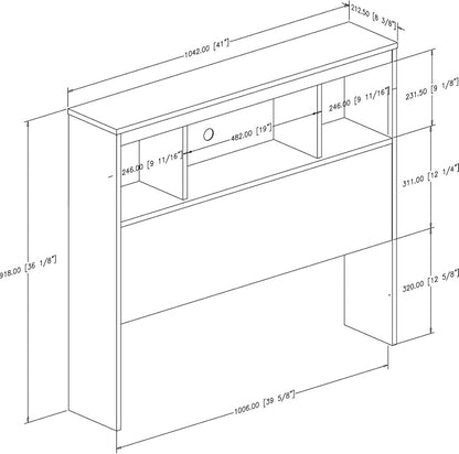 South Shore Spark Bookcase Headboard, Twin, Pure White