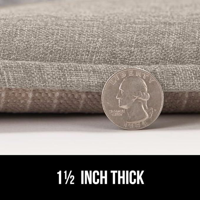 GORILLA GRIP Slip Resistant Tufted Chair Cushions, No Ties Required, Set of 6 Memory Foam Pads for Dining Room, Kitchen Table, Office, Rocking Chairs, Plush Seat Cushion Pad, Home Decor, 16x17, Beige