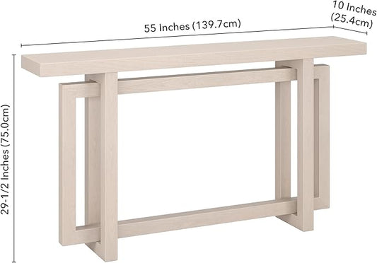 Henn&Hart Breslow Console Table, 55" Wide, White