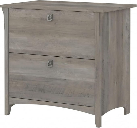 Bush Furniture Salinas 2 Drawer Lateral File Cabinet in Driftwood Gray, Home Office Storage Solution, Organizer with Drawers for Workspace, Filing Unit