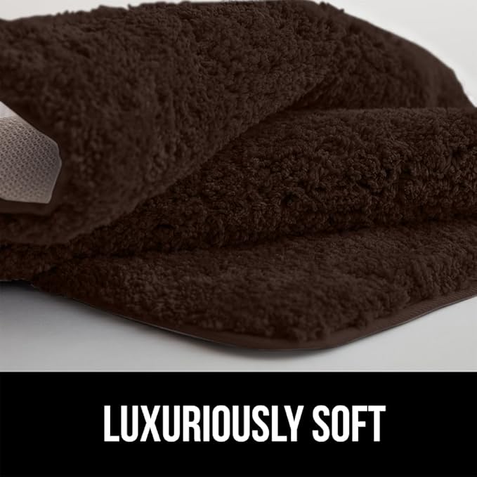 GORILLA GRIP Bathroom Rugs, 42x24, Ultra Soft Absorbent Mat, Thick Plush Bath Rug, Machine Washable, Microfiber Quick Dry, Mats for Shower, Bathtub and Floor, Home Decor Accessories, Brown