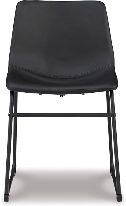 Signature Design by Ashley Centiar Mid Century Dining Room Bucket Chair, 2 Count, Black