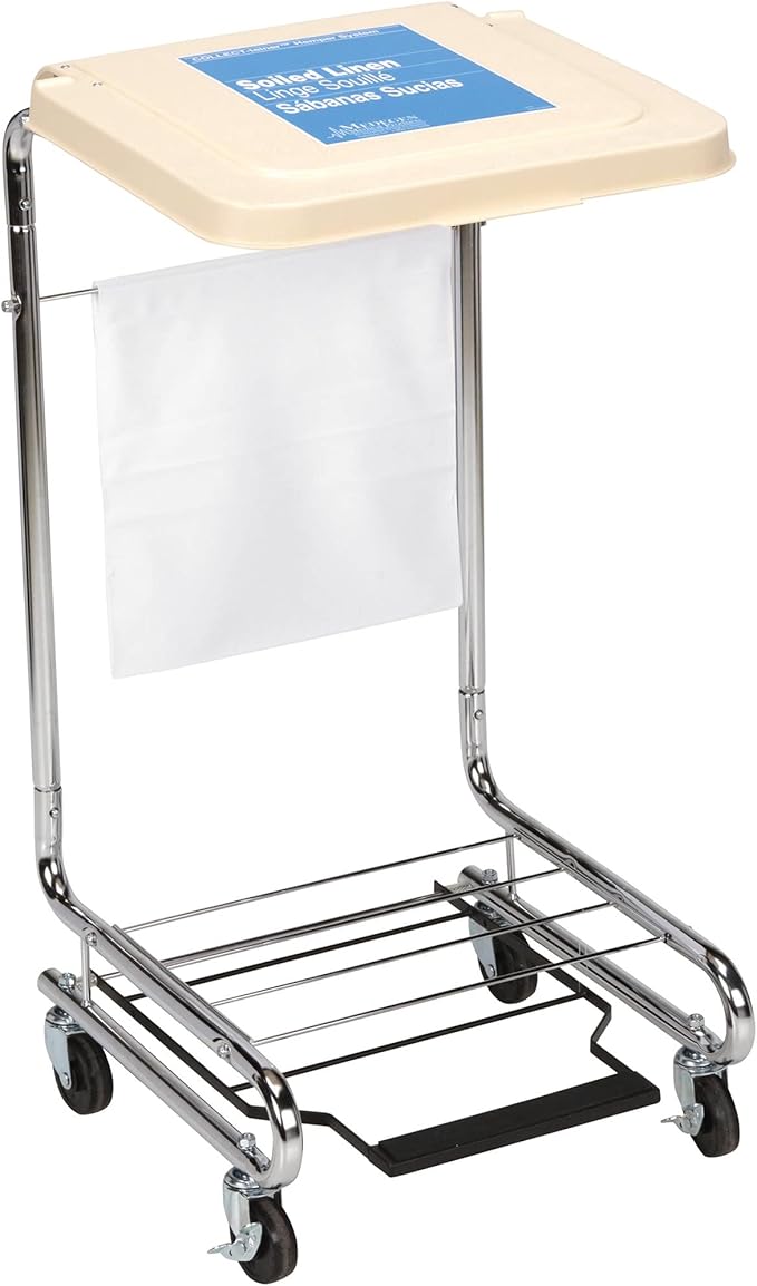 McKesson Hamper Stand With Step-On Foot Pedal and Self-Closing Lid, Laundry Room Storage, 30-33 Gallon Capacity, 1 Count