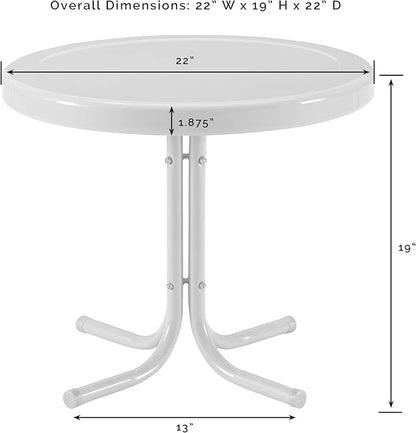 Crosley Furniture Griffith Weather Resistant Retro Metal Outdoor Side Table for Patio, Deck, Porch, Red