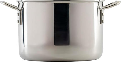 WINCO Tri-Ply Stock Pot, 8-quart, Silver