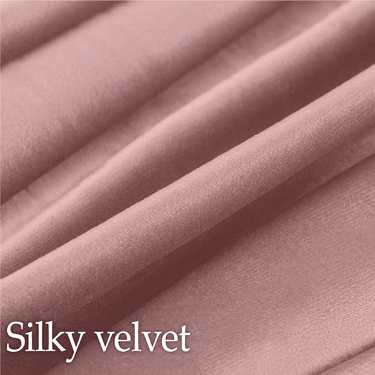 lalaLOOM Velvet Throw Pillow Covers, Set of 2, 18x18 Decorative Square Pillows Home Decor, Soft Accent Cases, Silky Machine Washable Pillowcases for Sofa, Couch, Bedroom, Living Room, Dusty Rose