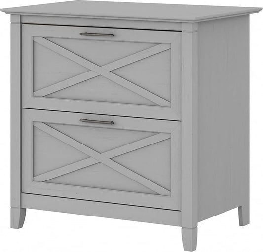 Bush Furniture Key West 2 Drawer Lateral File Cabinet in Cape Cod Gray, Document Storage for Home Office, Accent Chest with Drawers