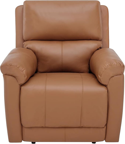 MINCETA Recliner Chairs,Modern 5" Wall Hugger Nursery Recliner with Overstuffed Arm and Back for Living Room,PU Leather in Brown