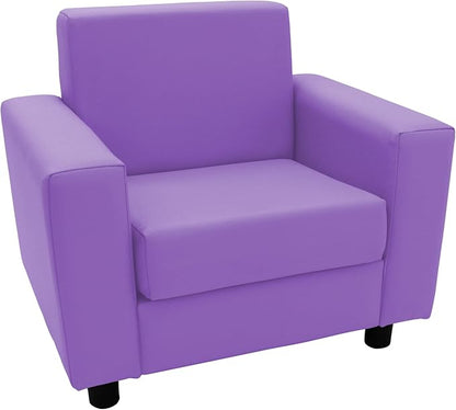 Factory Direct Partners SoftScape Inspired Playtime Classic Reading Chair, Children's Commercial-Grade Upholstered Furniture for Home, Daycare, Preschool, Library; Comfy Modern Design - Lavender