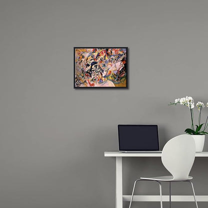 Wieco Art Framed Canvas Wall Art Composition VII, 1913 by Wassily Kandinsky Classic Abstract Famous Paintings Reproductions Canvas Wall Art for Home Decoration