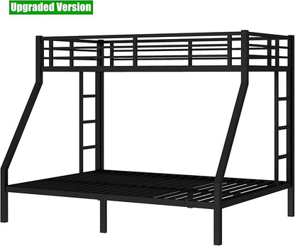 Stronger & Higher Quality Heavy Duty Bunk Bed Twin XL Over Queen Size Bunkbed, Thickened Safer More Stable Steel Metal Queen Bunk Bed (Faster Assembly) (Twin XL Over Queen)