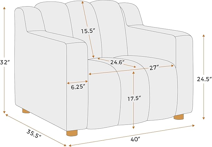 VANOMi Oversized Accent Chair, Modern Living Room Chairs, Comfy Boucle Fabric Upholstered Armchair for Bedroom, Office, Waiting Room (Dark Gray)
