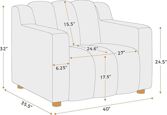 VANOMi Oversized Accent Chair, Modern Living Room Chairs, Comfy Boucle Fabric Upholstered Armchair for Bedroom, Office, Waiting Room (Dark Gray)