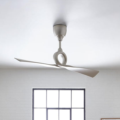 Kichler Link 54" Ceiling Fan in Brushed Nickel, 2-Blade Contemporary Fan for Bedroom or Living room with Remote, (54" W x 24.25" H), 300168NI