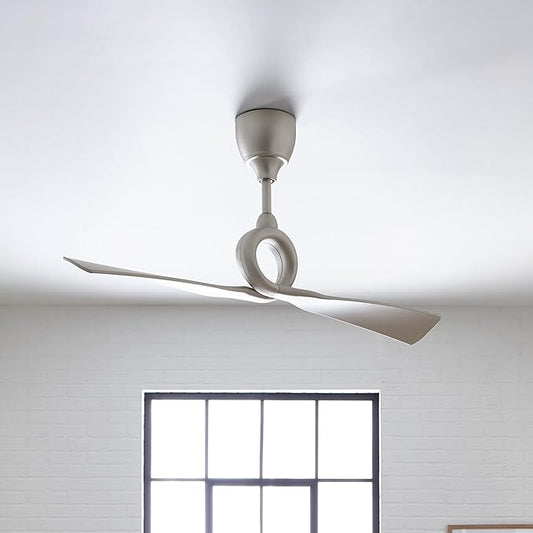 Kichler Link 54" Ceiling Fan in Brushed Nickel, 2-Blade Contemporary Fan for Bedroom or Living room with Remote, (54" W x 24.25" H), 300168NI