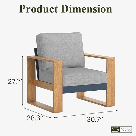 LayinSun Aluminum Patio Furniture Set 2 Chair, Oversized Seat with Hight Back, Outdoor Conversation Sets for Porch, Balcony, Deck
