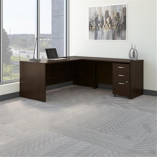 Bush Business Furniture Series C 72W L Shaped Desk with 48W Return and Mobile File Cabinet in Mocha Cherry