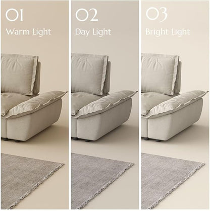 POVISON 39.37" Minimalist Beige Modular Sofa Ottoman for Living Room with Adjustable Backrest Modern Sectional Couches（Beige）