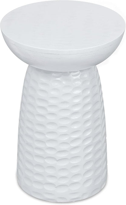 SIMPLIHOME Boyd 13-inch Wide Solid Mango End Table in White, Contemporary-Style Accent Table for Living Room, Bedroom, or Family Room, Assembled