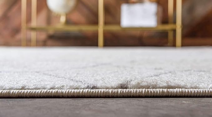 Unique Loom Trellis Frieze Collection Area Rug - Geometric (8' x 11', Ivory/ Gray)