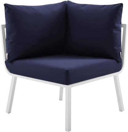 Modway Riverside Outdoor Furniture, 4-Piece Set, White Navy