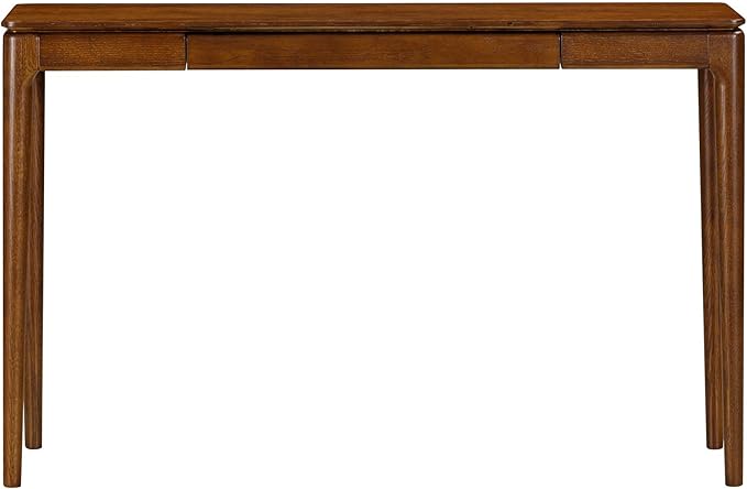 NTC Mingle 47-Inch Console Table, Modern Solid Wood Entryway Table with Hidden Drawer, Waterproof & Heat Resistant, Narrow Table for Hallway, Living Room & Foyer, Dark Walnut