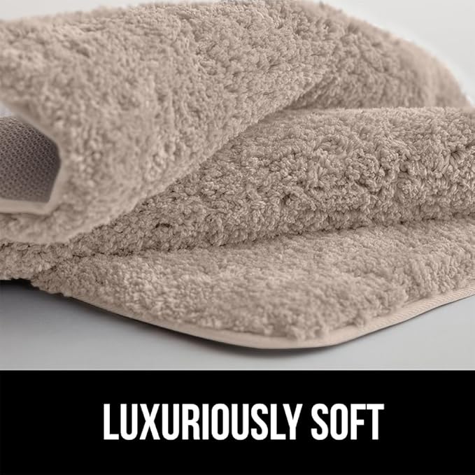 GORILLA GRIP Bathroom Rugs, 36x24, Ultra Soft Absorbent Mat, Thick Plush Bath Rug, Machine Washable, Microfiber Quick Dry, Mats for Shower, Bathtub and Floor, Home Decor Accessories, Beige