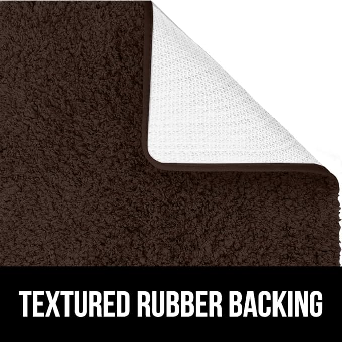 GORILLA GRIP Bathroom Rugs, 42x24, Ultra Soft Absorbent Mat, Thick Plush Bath Rug, Machine Washable, Microfiber Quick Dry, Mats for Shower, Bathtub and Floor, Home Decor Accessories, Brown