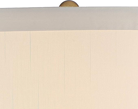 Possini Euro Design Karen Modern Table Lamp with Black Marble Riser 36" Tall Dark Gold Tapered Glass Off-White Fabric Drum Shade for Bedroom Living Family Room Bedside Nightstand House Home Office