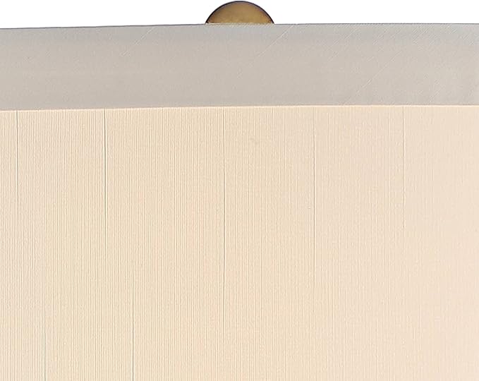 Possini Euro Design Karen Modern Table Lamp 37 1/2" Tall with Clear Square Riser Dark Gold Glass Column Off White Fabric Drum Shade for Bedroom Living Room House Bedside Nightstand Office Entryway