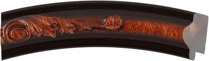 OVALCREST Oval Beveled Wall Mirror for Home Decor - Florence Style - Vintage Walnut - 34" x 24"