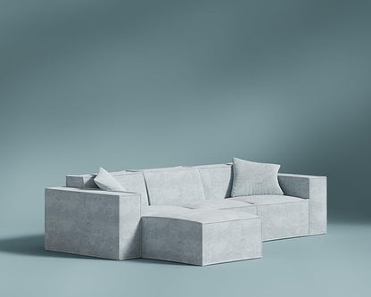 ROVE LAB M1 Modular Sectional Sofa with Ottoman, Sofa in a Box, Modular Couch, Spill-Resistant,Sustainable, Stylish, Modern Sectional Couch for Living Room with SmartFoam Comfort