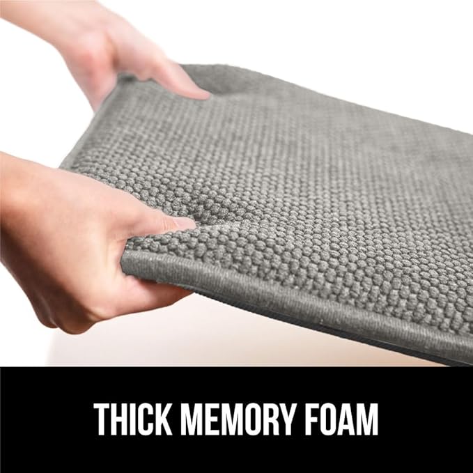 GORILLA GRIP Slip Resistant Chair Cushions, No Ties Required, Memory Foam Pads for Dining Room, Kitchen Table, Office, Rocking Chairs, Plush Seat Cover Cushion Pad, Home Decor, Set of 4, 16x16, Gray