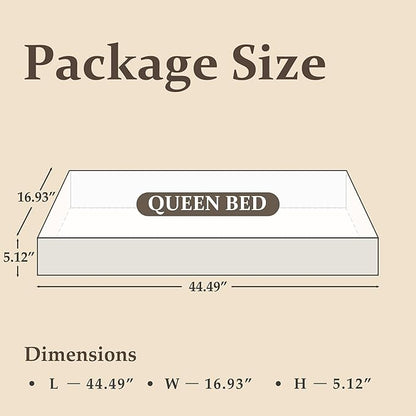 Queen Bed with Headboard and Footboard, with Under Bed Storage, All-Metal Support System, No Box Spring Needed, Easy Assembly, Vintage Brown