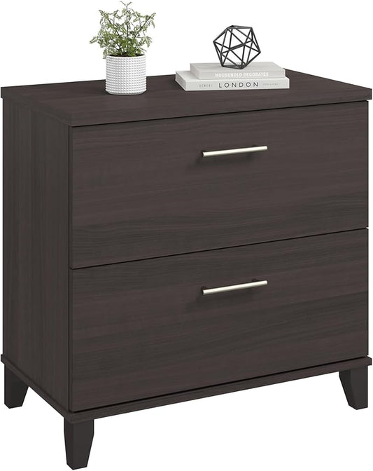 Bush Furniture 2 Drawer Lateral File Cabinet, Letter and Legal-Size Document Storage for Home or Professional Office, Somerset Collection, Storm Gray