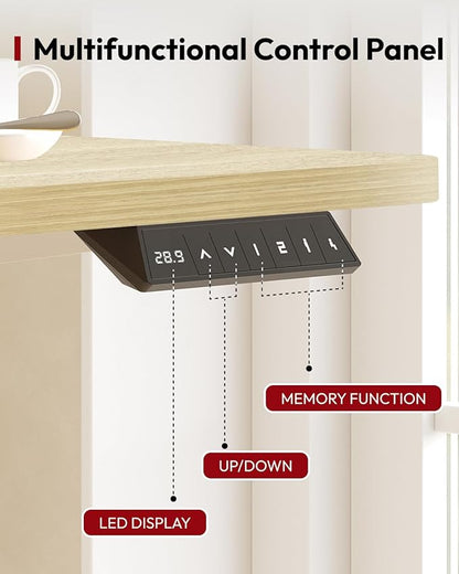 SANODESK Standing Desk Height Adjustable Electric Stand up Desk 71x32 Inches Sit Stand Home Office with Splice Board, White Frame/White Wood Grain