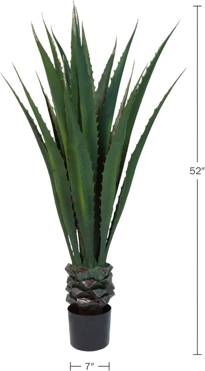 Pure Garden Giant Agave Fake Plant - 52-Inch Faux Succulent with Pot - Modern Artificial Trees for Home Decor Indoor and Outdoor Blend Southwestern Style