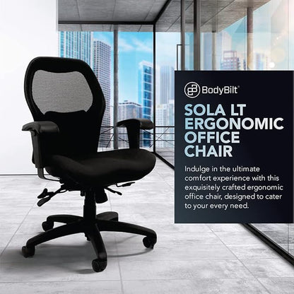 Seating Sola LT Ergonomic Office Chair | Comfortable Mid Back Computer Chair | Back Support Office Chair | Ultra-Soft | Ergonomic Lumbar Support Chair | Swivel Computer Task Chair