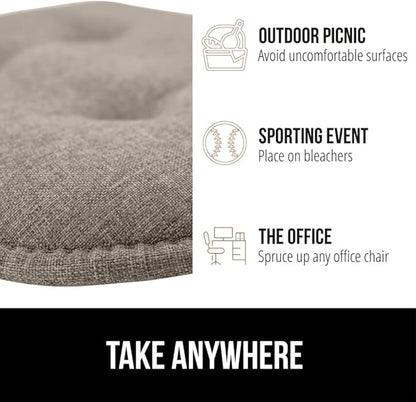 GORILLA GRIP Slip Resistant Tufted Chair Cushions, No Ties Required, Memory Foam Pads for Dining Room Kitchen Table, Office, Rocking Chairs, Plush Seat Cushion Pad, Home Decor, Set of 4, 16x17, Beige